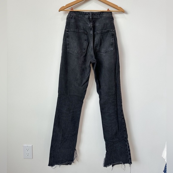 Zara Black Fade Straight Leg High Waist Jeans - Picture 5 of 6